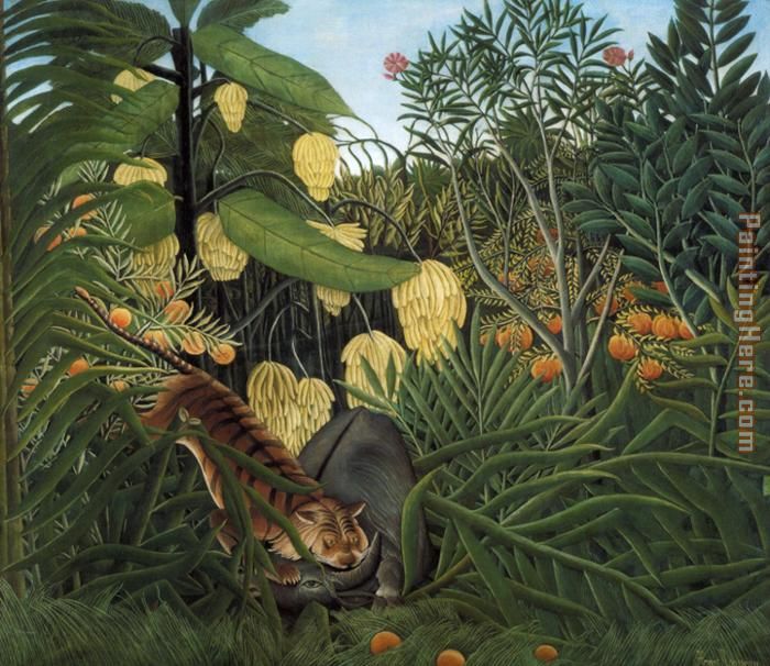 Fight Between a Tiger and a Buffalo painting - Henri Rousseau Fight Between a Tiger and a Buffalo art painting